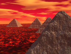 Пирамиды в лаве